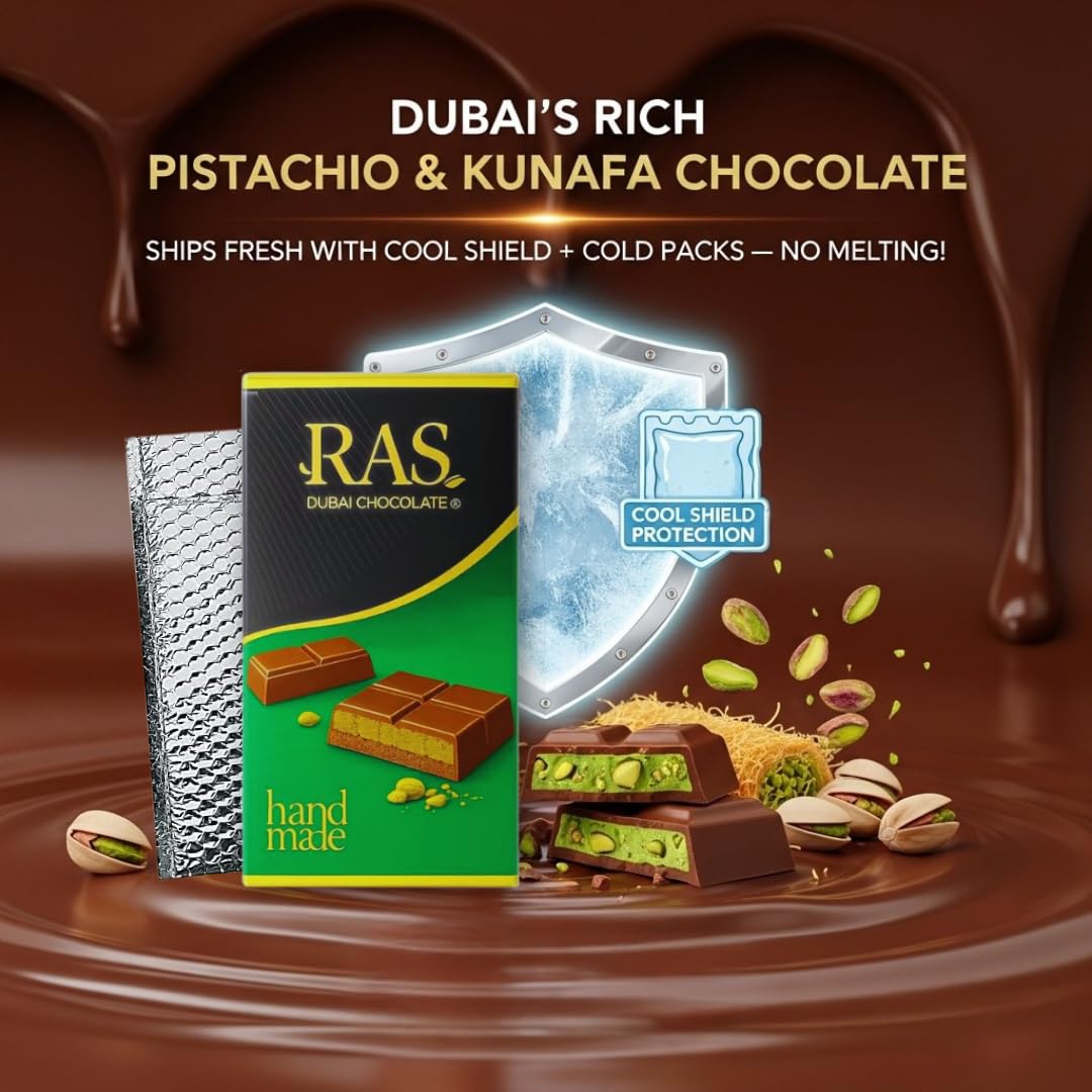 RAS Dubai Chocolate Bar – Authentic Middle Eastern Pistachio Chocolate
