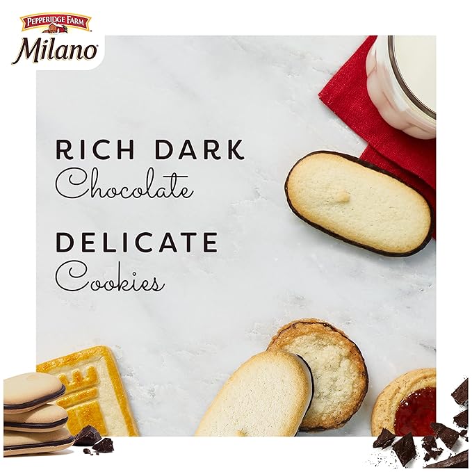 Pepperidge Farm Milano Cookies, Dark Chocolate, 20 Packs
