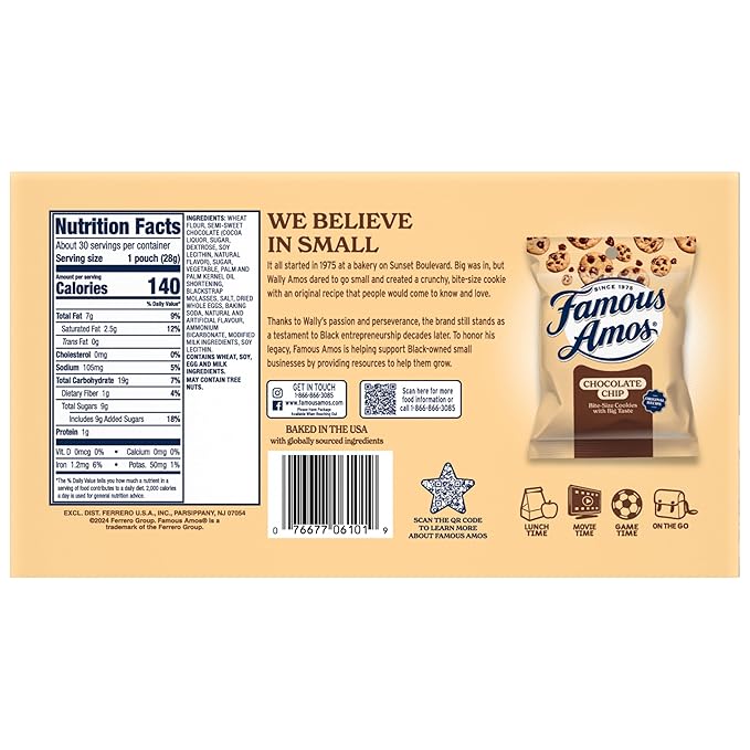 Famous Amos Original Recipe Chocolate Chip Bite-Size Cookies