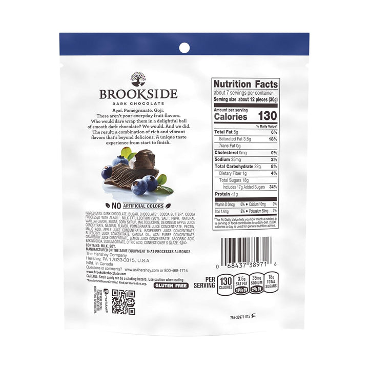 BROOKSIDE Dark Chocolate, Acai and Blueberry Flavored Snacking