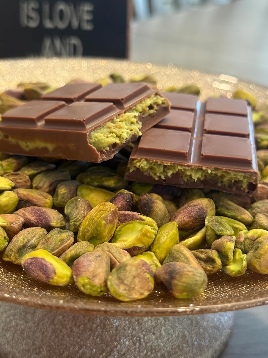 SHOPTMYSTIQUE Dubai Kunafa Chocolate Bar, Luxury Chocolate with Crispy Pistachio