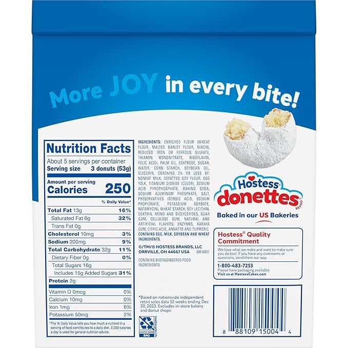 Hostess Donettes Powdered Bagged, 10 Ounce